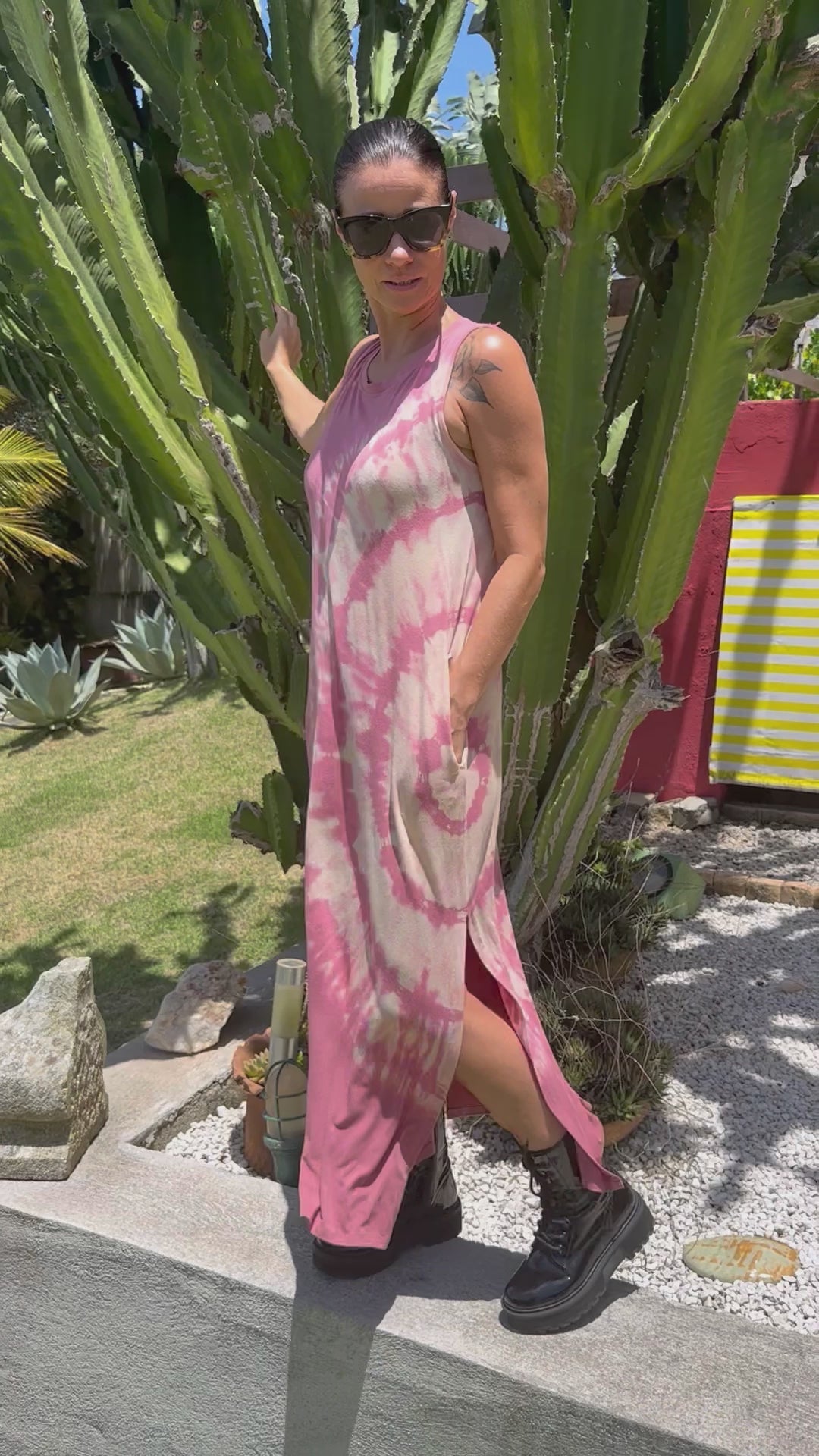 Tie dye summer breeze - Tank dress pink